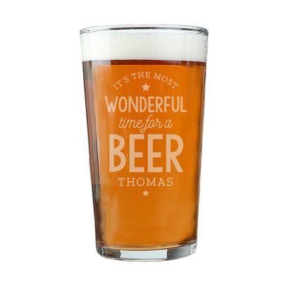 Personalised Memento Personalised Wonderful Time For A Beer Pint Glass