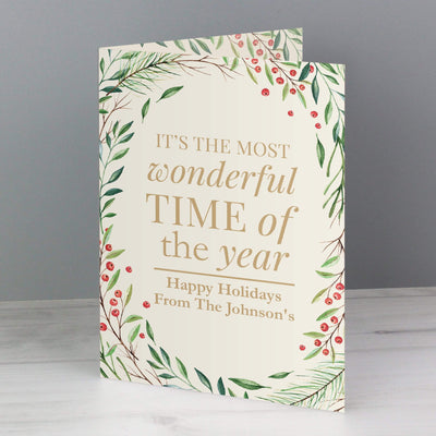 Personalised Memento Greetings Cards Personalised 'Wonderful Time of The Year' Christmas Card