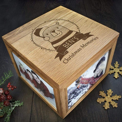 Treat Christmas Memory Boxes Personalised Woodland Bear Christmas Memory Box