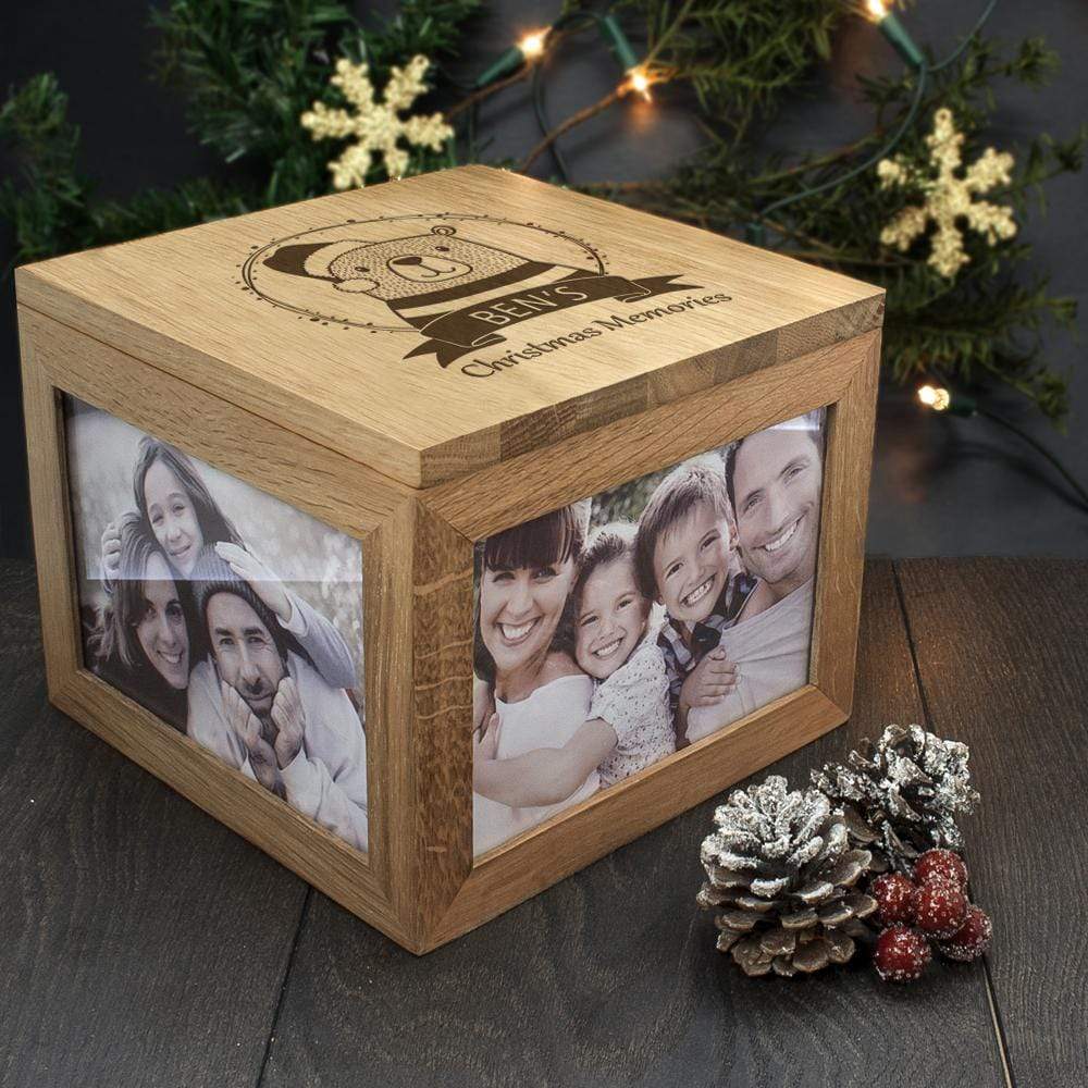Treat Christmas Memory Boxes Personalised Woodland Bear Christmas Memory Box