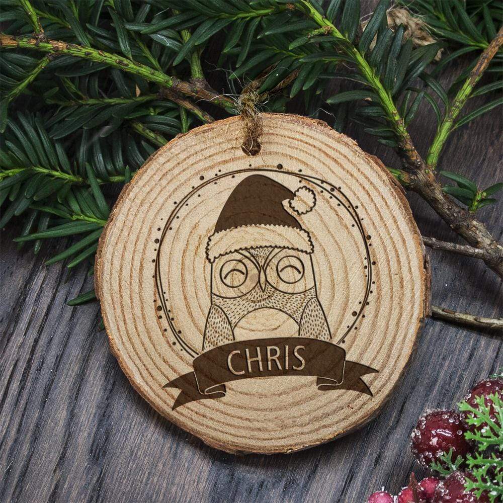 Treat Christmas Decorations Personalised Woodland Owl Christmas Tree Decoration