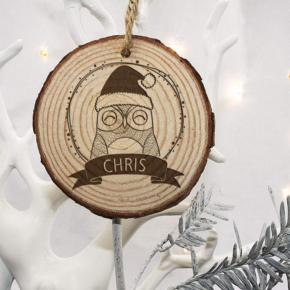 Treat Christmas Decorations Personalised Woodland Owl Christmas Tree Decoration