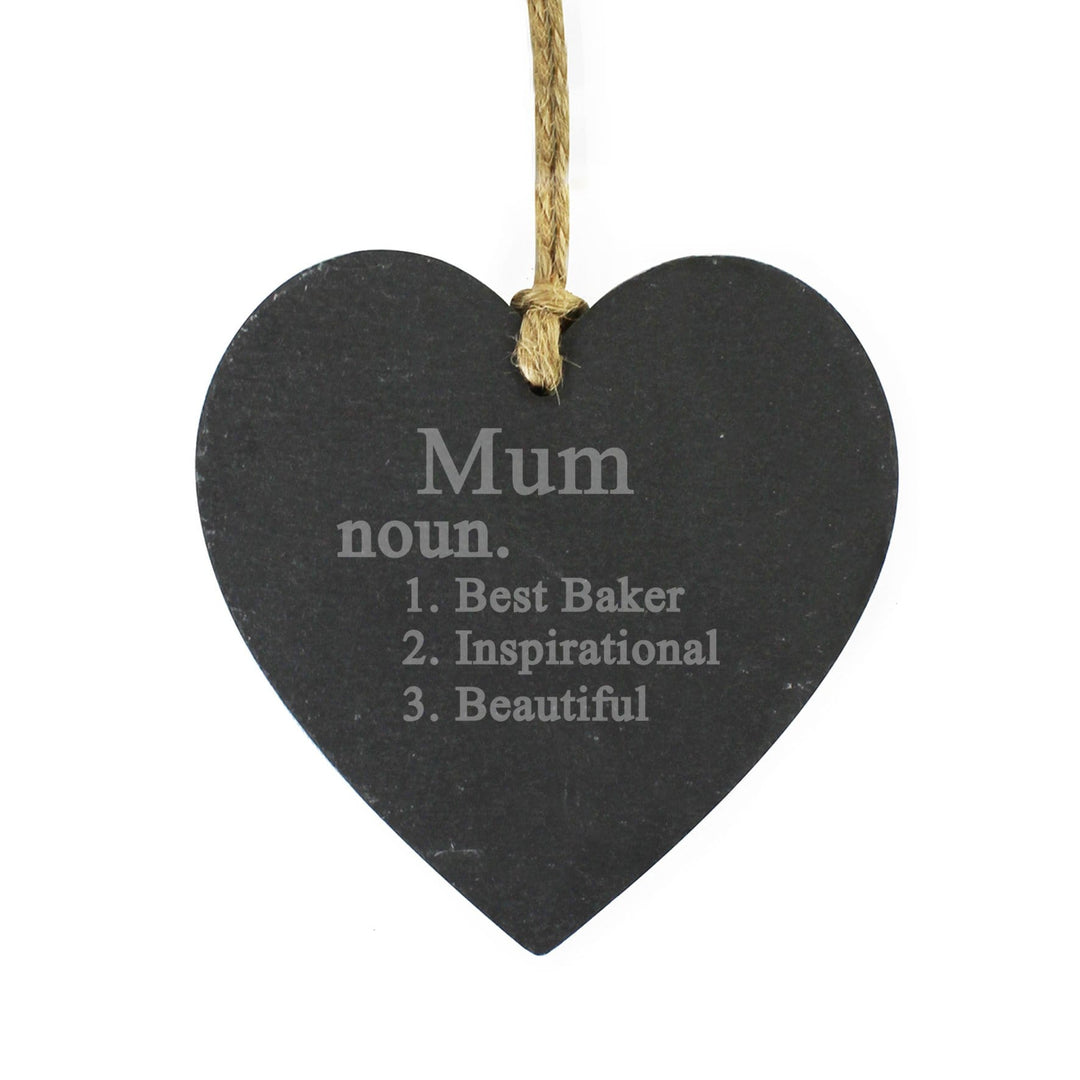Personalised Memento Slate Personalised Word Definition Slate Heart Decoration