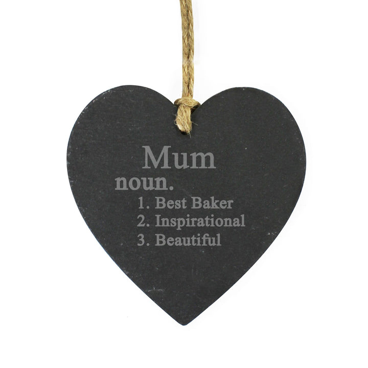 Personalised Memento Slate Personalised Word Definition Slate Heart Decoration
