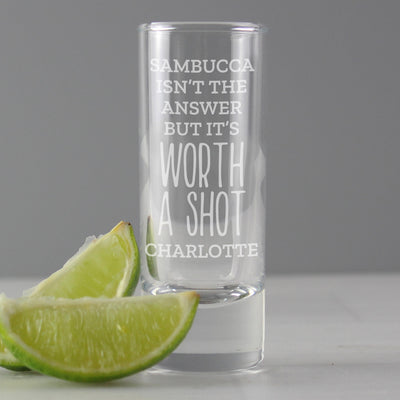Personalised Memento Personalised 'Worth A Shot' Shot Glass