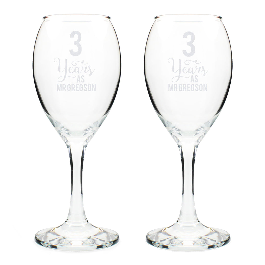 Personalised Memento Glasses &amp; Barware Personalised Years As... Wine Glass Set