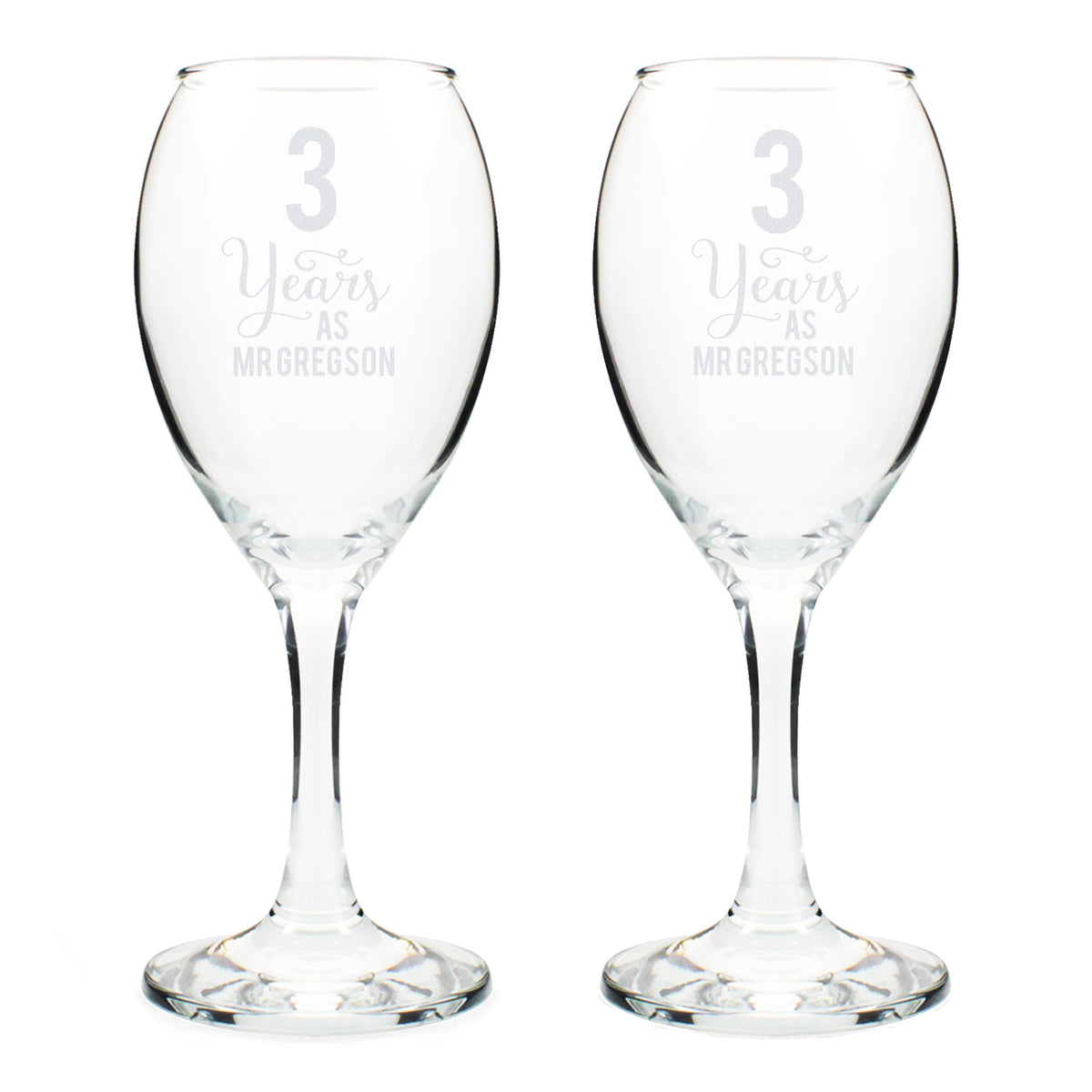 Personalised Memento Glasses & Barware Personalised Years As... Wine Glass Set