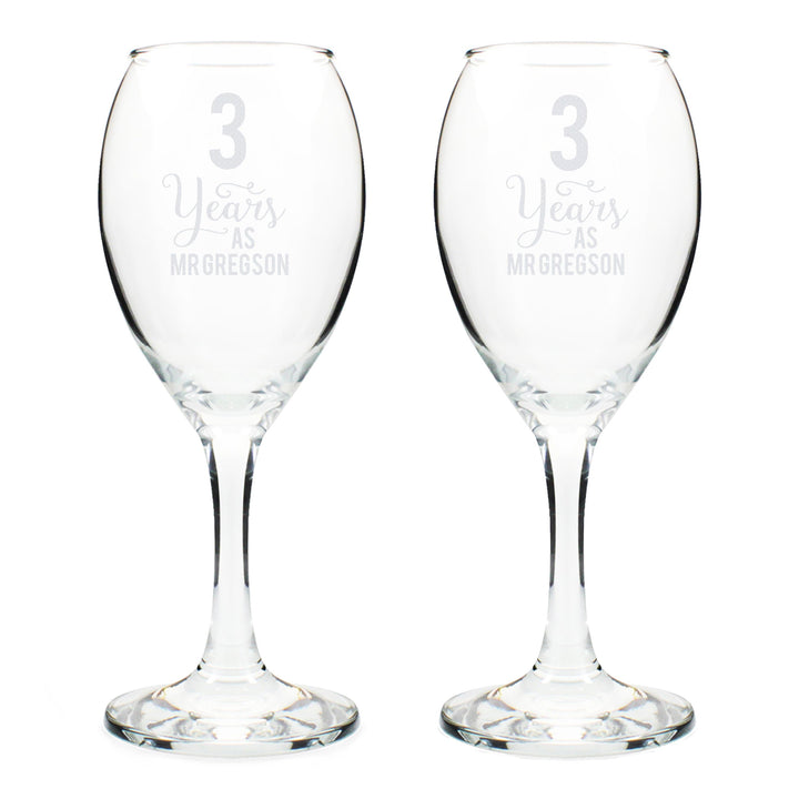 Personalised Memento Glasses &amp; Barware Personalised Years As... Wine Glass Set