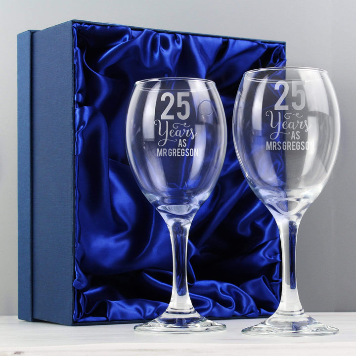 Personalised Memento Glasses &amp; Barware Personalised Years As... Wine Glass Set