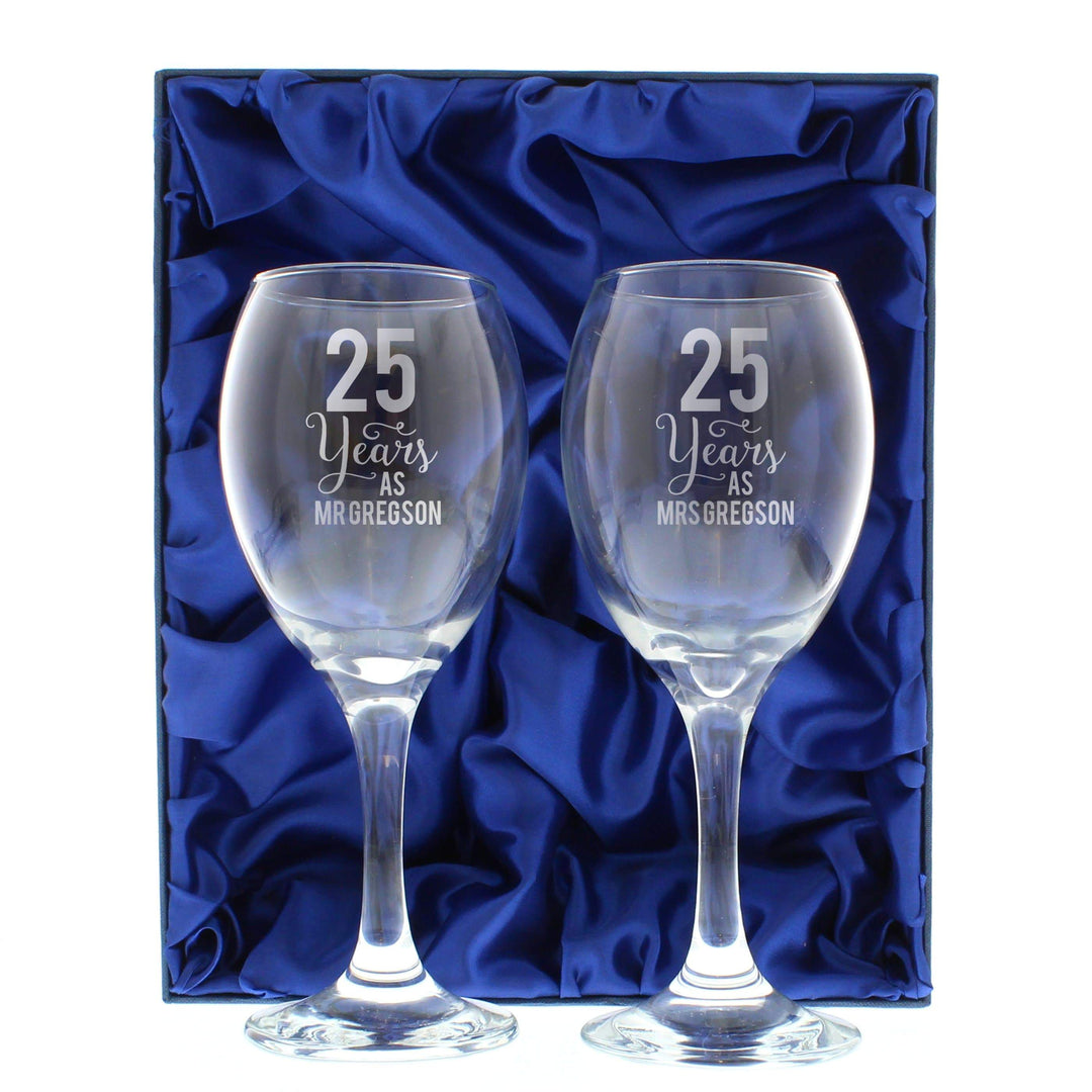 Personalised Memento Glasses &amp; Barware Personalised Years As... Wine Glass Set