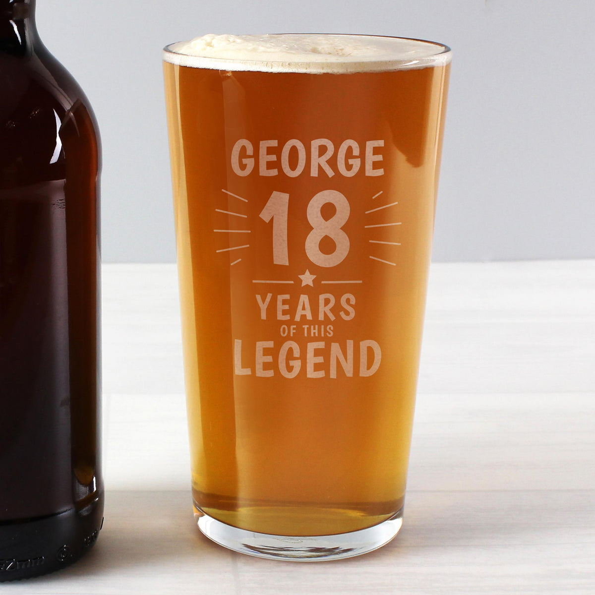 Personalised Memento Personalised Years of This Legend Birthday Pint Glass