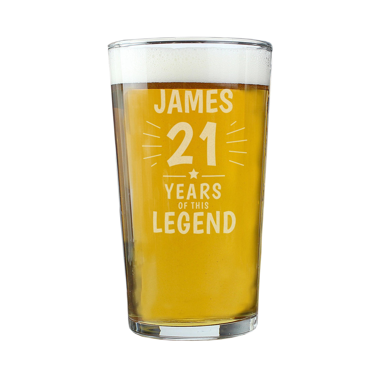 Personalised Memento Personalised Years of This Legend Birthday Pint Glass