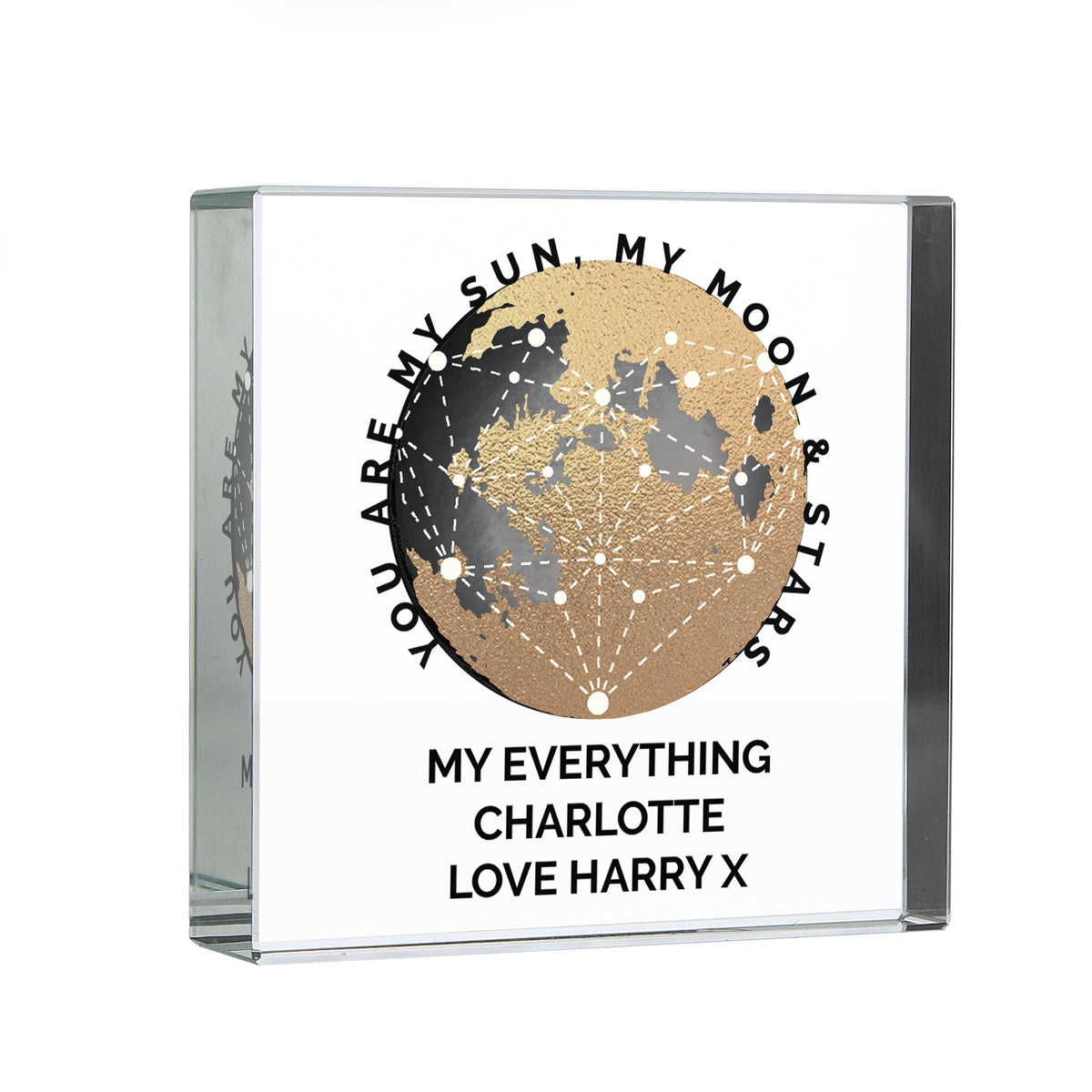 Personalised Memento Keepsakes Personalised You Are My Sun My Moon Large Crystal Token