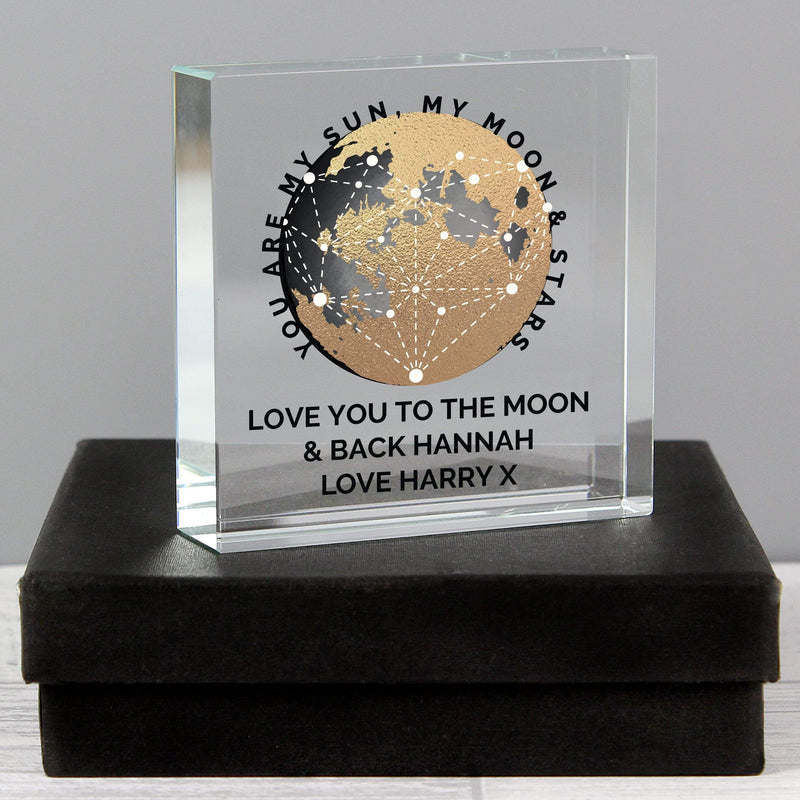 Personalised Memento Keepsakes Personalised You Are My Sun My Moon Large Crystal Token