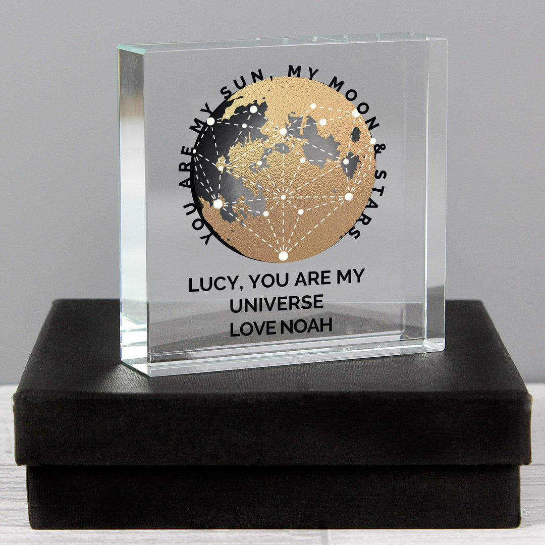 Personalised Memento Keepsakes Personalised You Are My Sun My Moon Large Crystal Token