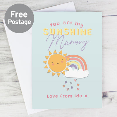 Personalised Memento Personalised You Are My Sunshine Card