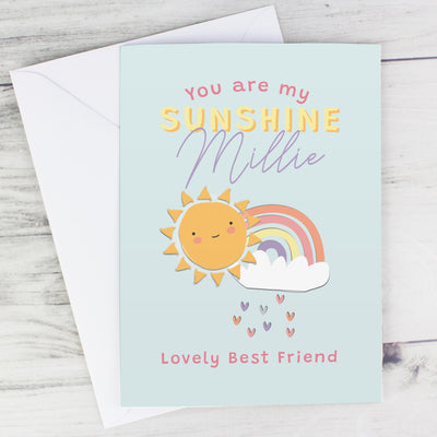 Personalised Memento Personalised You Are My Sunshine Card