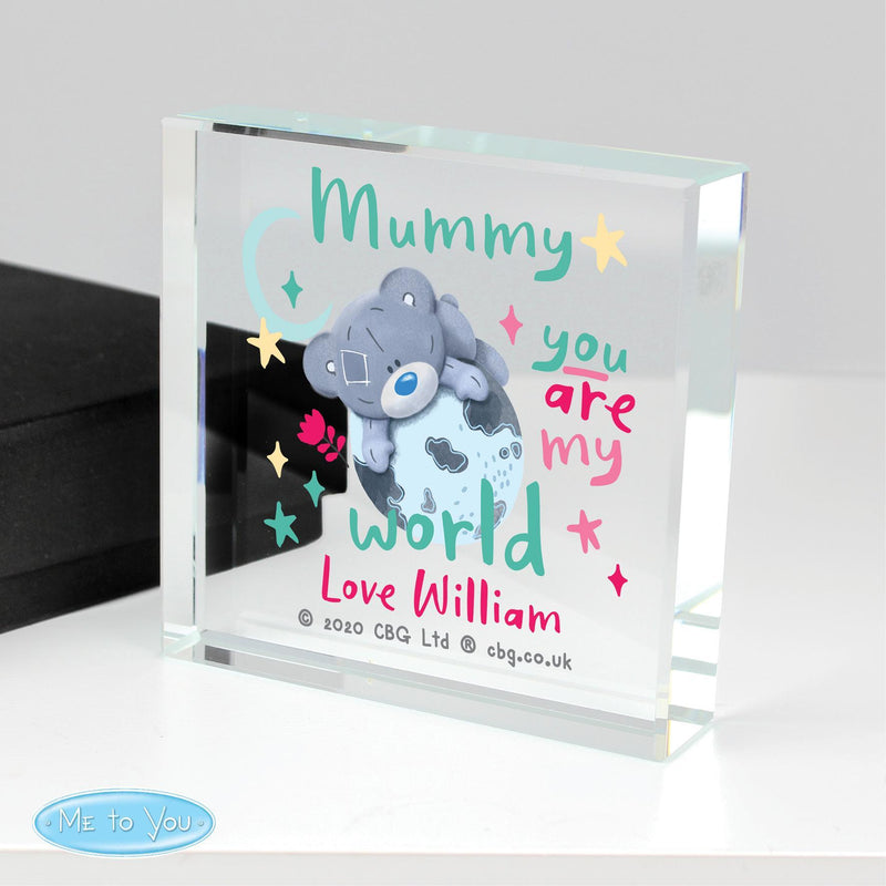 Personalised Memento Personalised You Are My World Me To You Large Crystal Token