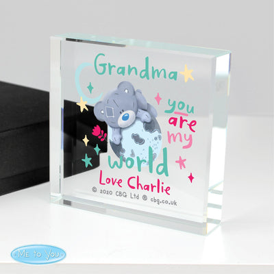 Personalised Memento Personalised You Are My World Me To You Large Crystal Token