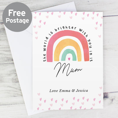 Personalised Memento Personalised You Make The World Brighter Rainbow Card