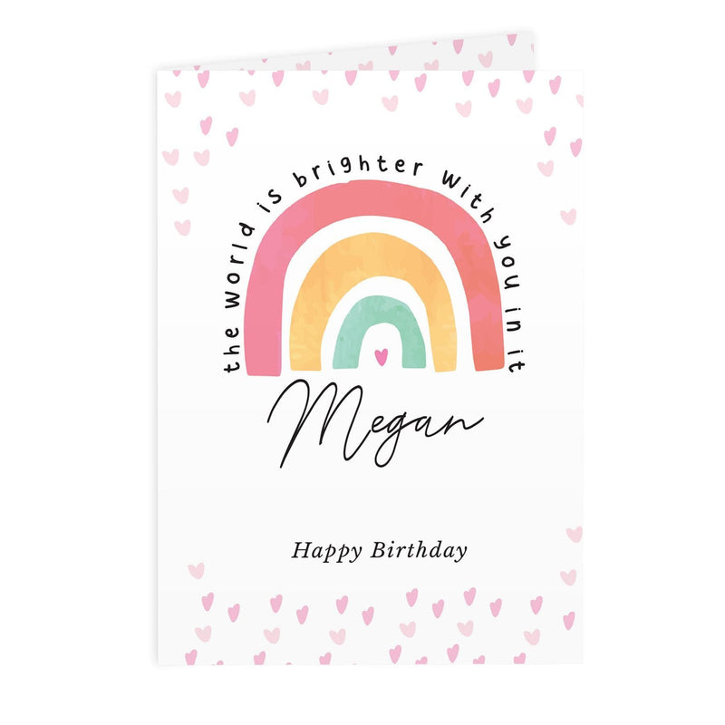 Personalised Memento Personalised You Make The World Brighter Rainbow Card