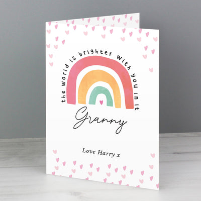 Personalised Memento Personalised You Make The World Brighter Rainbow Card