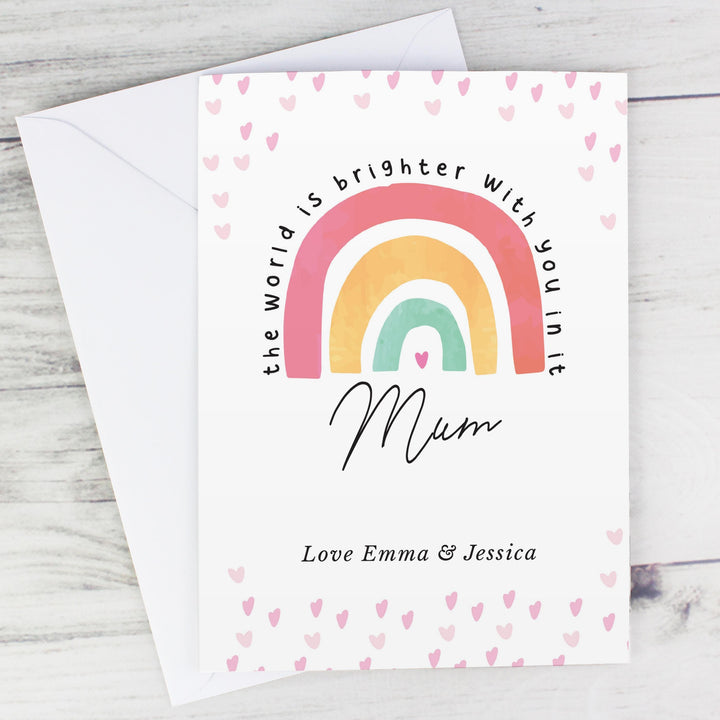Personalised Memento Personalised You Make The World Brighter Rainbow Card