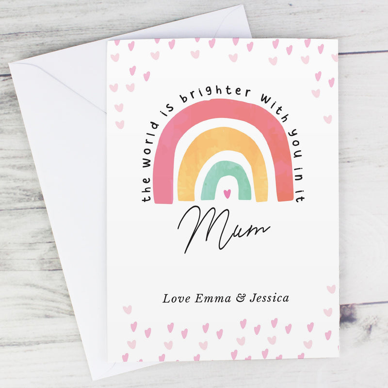 Personalised Memento Personalised You Make The World Brighter Rainbow Card