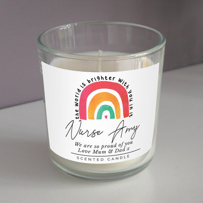 Personalised Memento Personalised You Make The World Brighter Rainbow Scented Jar Candle