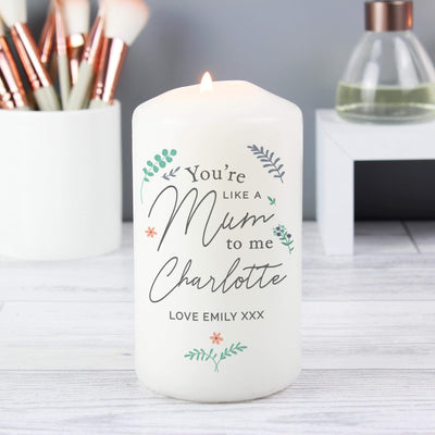 Personalised Memento Personalised You're Like A Mum To Me Pillar Candle