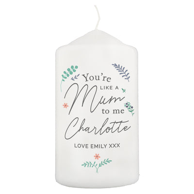 Personalised Memento Personalised You're Like A Mum To Me Pillar Candle