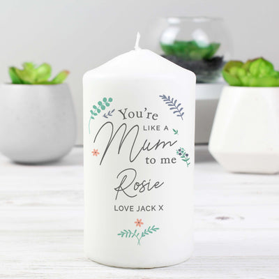 Personalised Memento Personalised You're Like A Mum To Me Pillar Candle