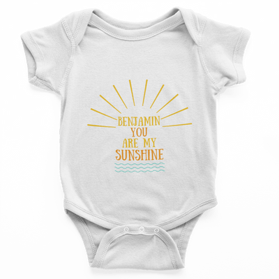 The Little Personal Shop Babygrows Personalised Your My Sunshine Babygrow