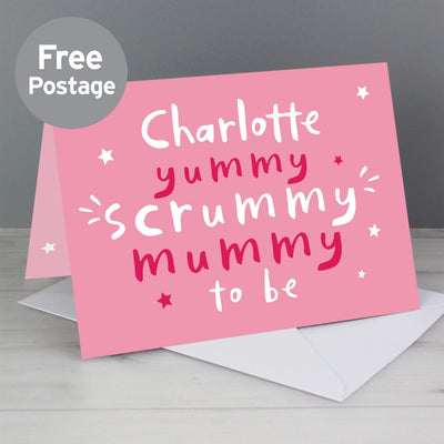 Personalised Memento Personalised Yummy Scrummy Mummy To Be Card