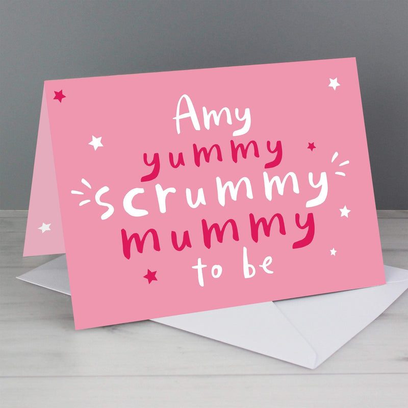 Personalised Memento Personalised Yummy Scrummy Mummy To Be Card