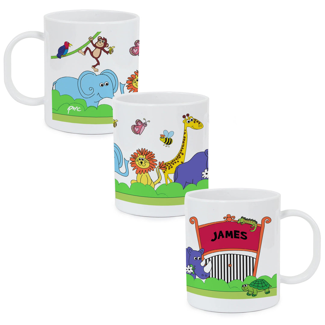 Personalised Memento Mealtime Essentials Personalised Zoo Plastic Mug