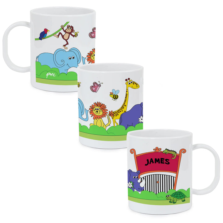 Personalised Memento Mealtime Essentials Personalised Zoo Plastic Mug