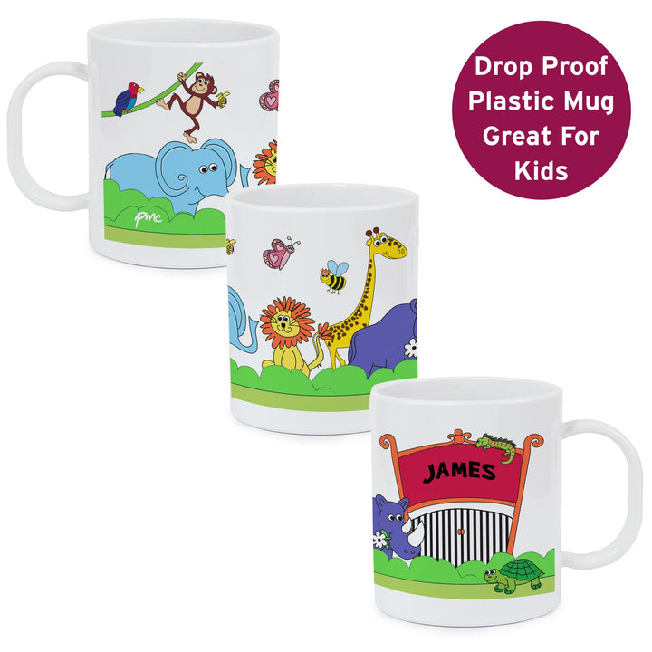 Personalised Memento Mealtime Essentials Personalised Zoo Plastic Mug