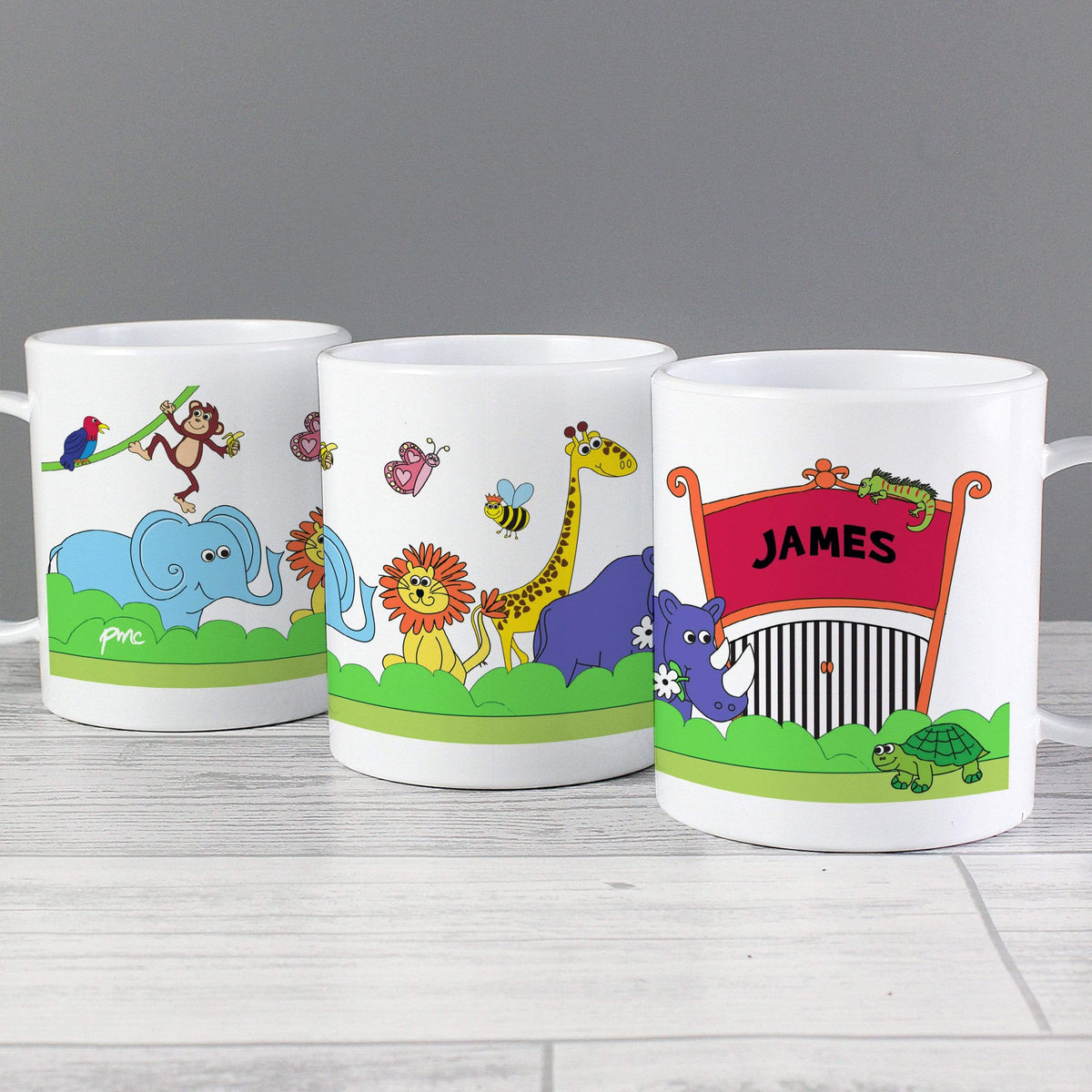 Personalised Memento Mealtime Essentials Personalised Zoo Plastic Mug