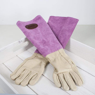 Treat Pink Leather Gardening Gloves