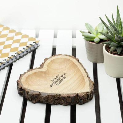 Treat Rustic Carved Wooden Heart Dish