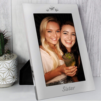 Personalised Memento Photo Frames, Albums and Guestbooks Silver 5x7 Sister Photo Frame