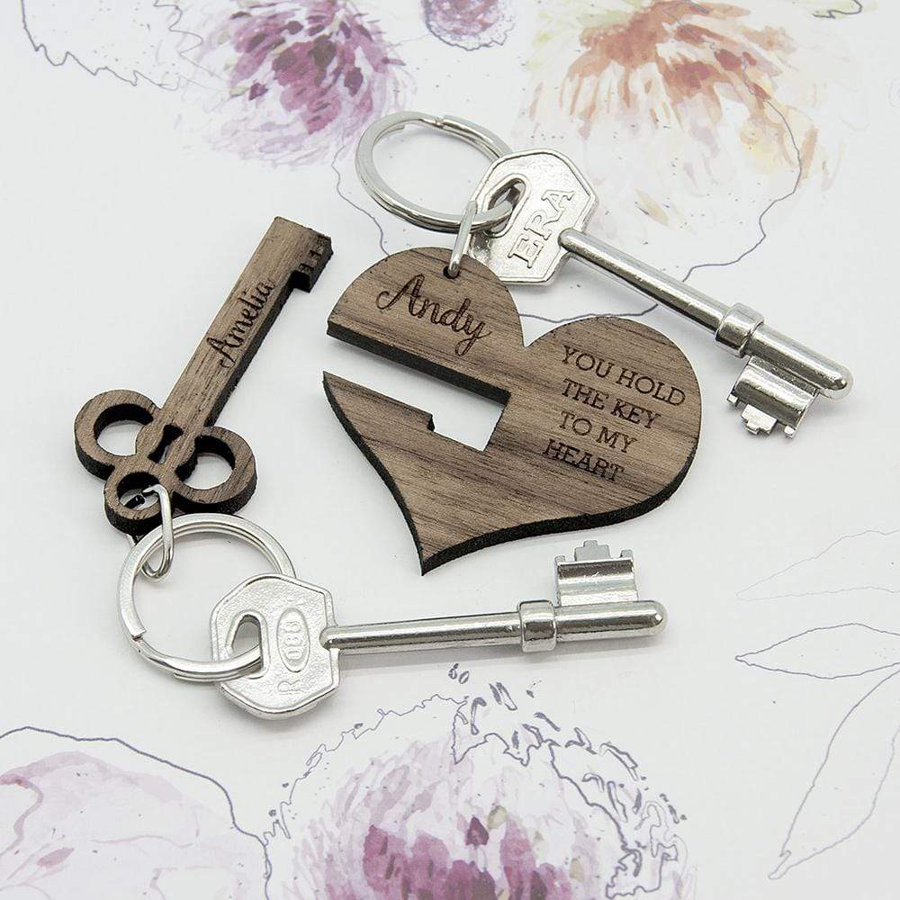 Treat You Hold The Key To My Heart Keyring Set of Two