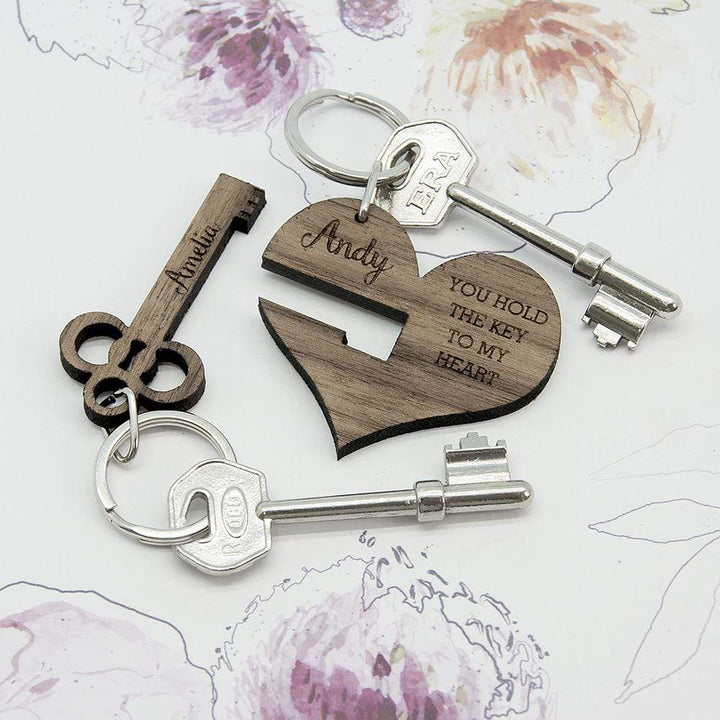 Treat You Hold The Key To My Heart Keyring Set of Two