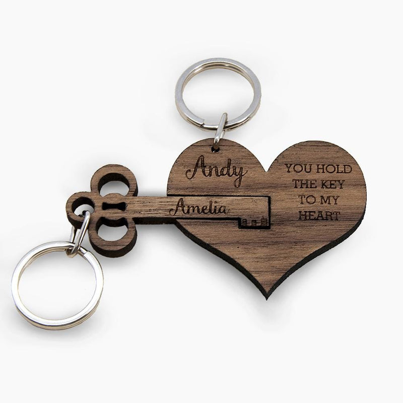 Treat You Hold The Key To My Heart Keyring Set of Two