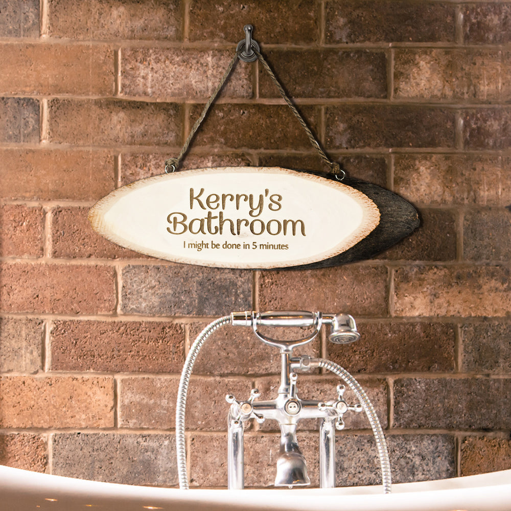 Personalised Your Bathroom Wooden Sign, The Personal Shop, personalised gifts